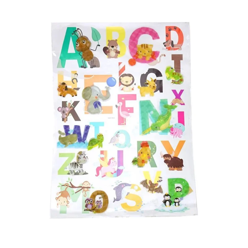 3d alphabet wall decals for kids 23 piece set assorted