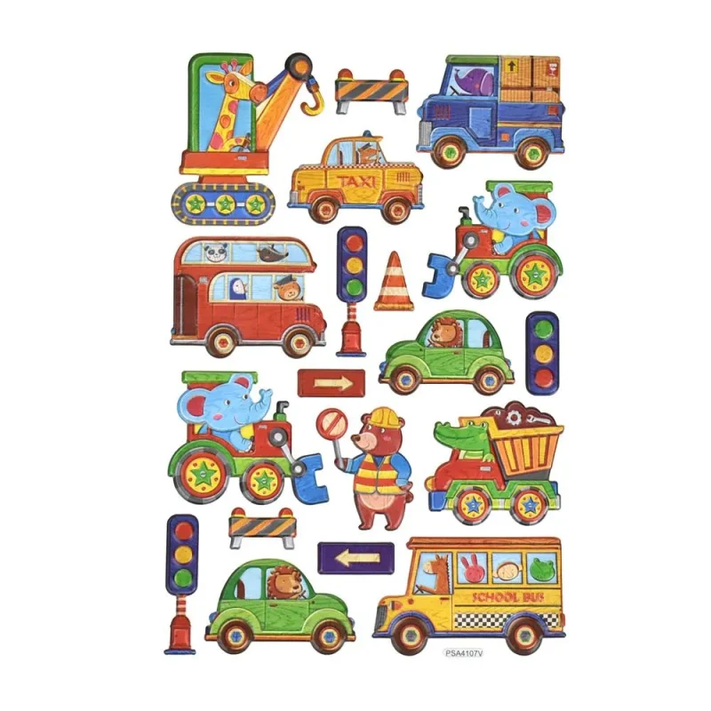 3d animal puffy stickers set 19 piece on the go kit