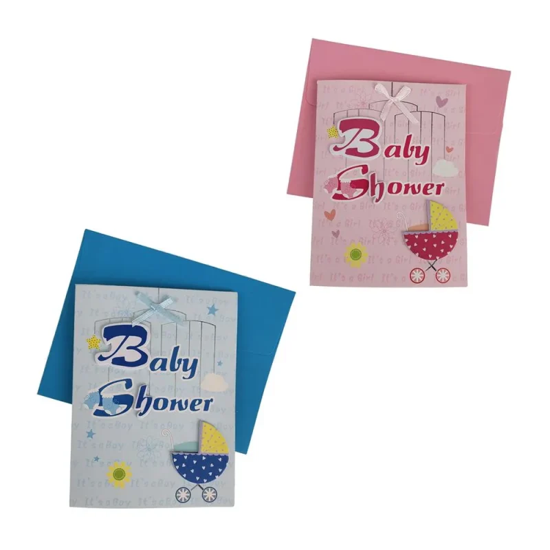 3d baby shower invitations 4 inch pack of 10