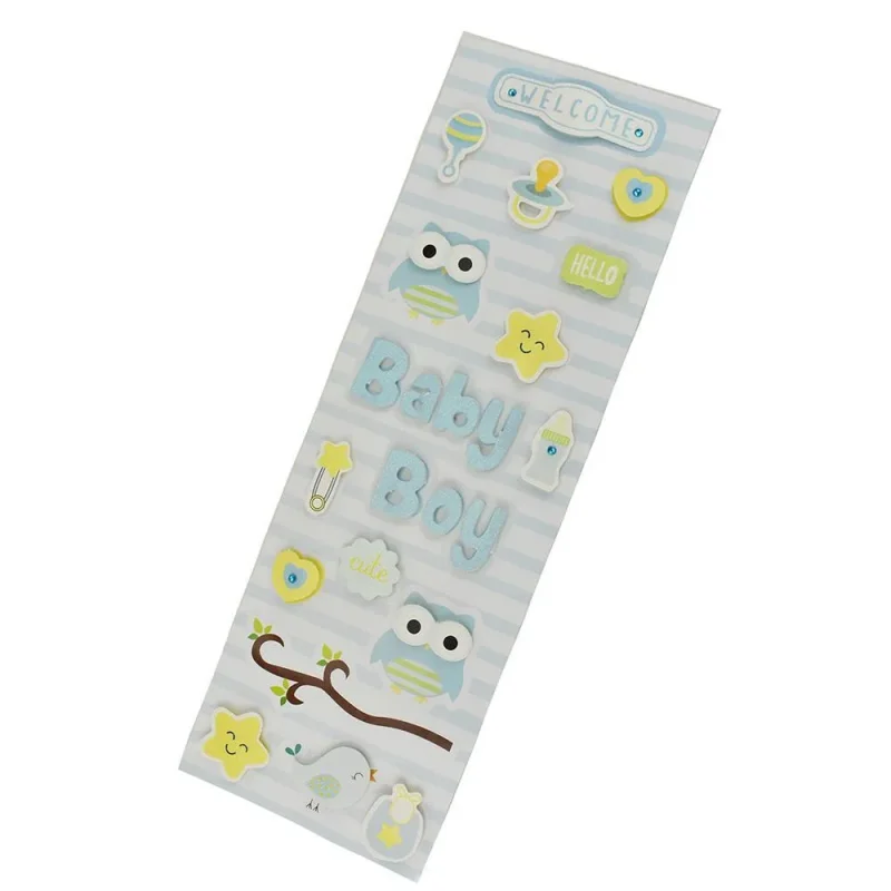 3d baby shower sticker sheet 18pcs