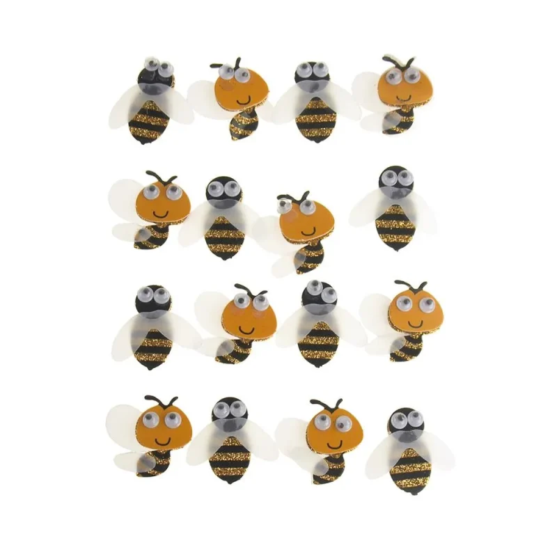 3d bee life handmade stickers 16 piece set