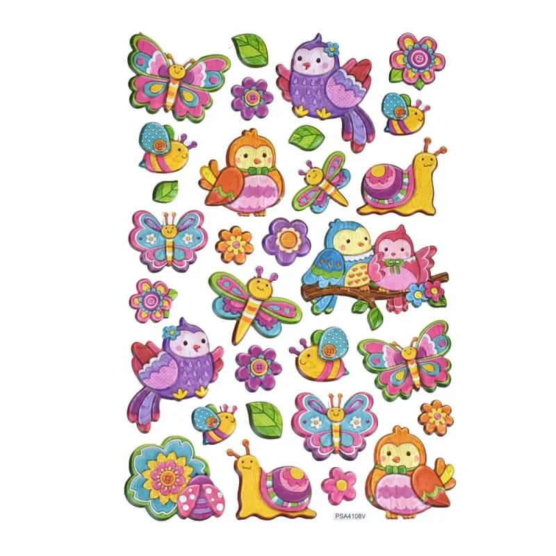 3d bird butterfly puffy stickers 30 piece set