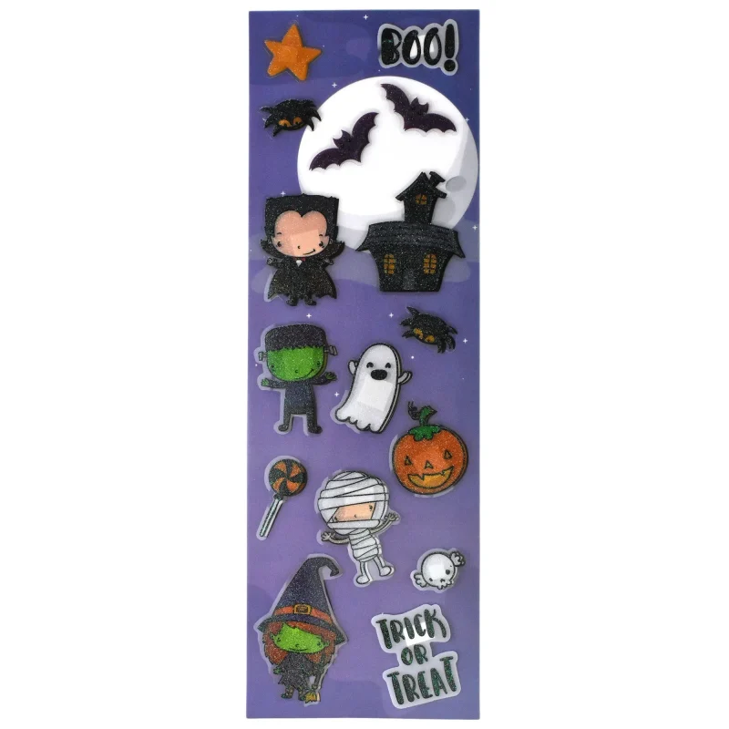 3d cartoon monster halloween stickers assorted sizes 16 pack