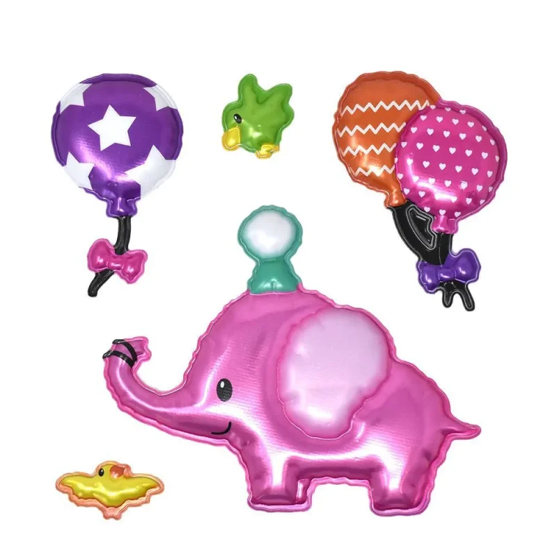 3d elephant balloon wall decal set 5 piece assorted stickers