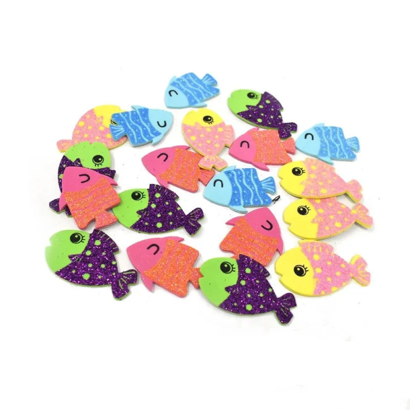 3d fish glitter foam stickers 24 pack