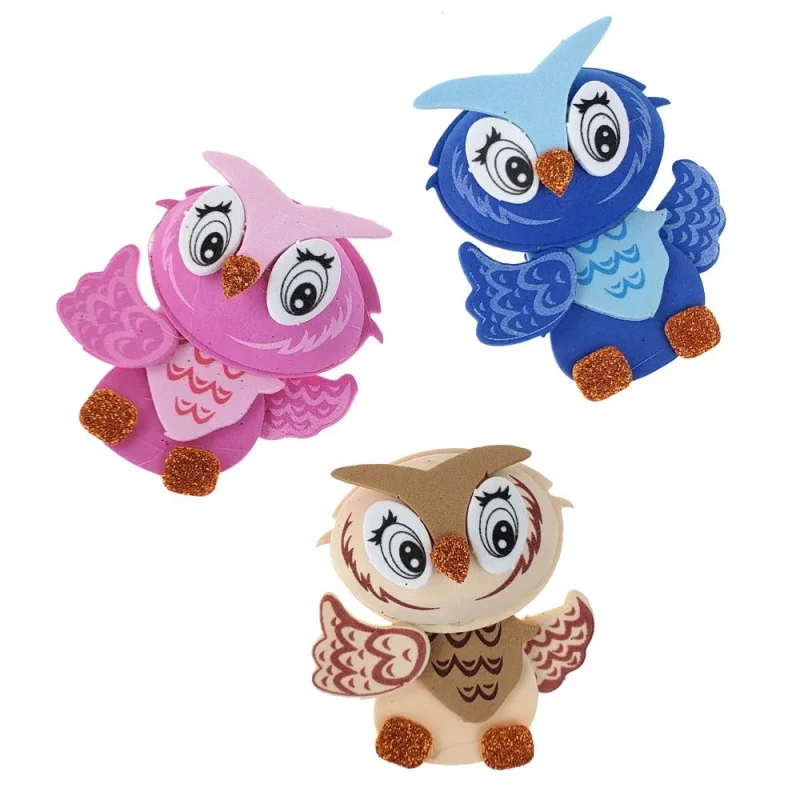 3d owl foam cutouts 3 x 10 pack