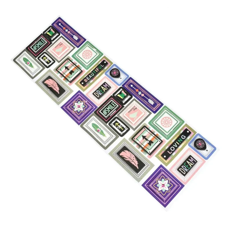 3d picture frame paper stickers 26 piece set