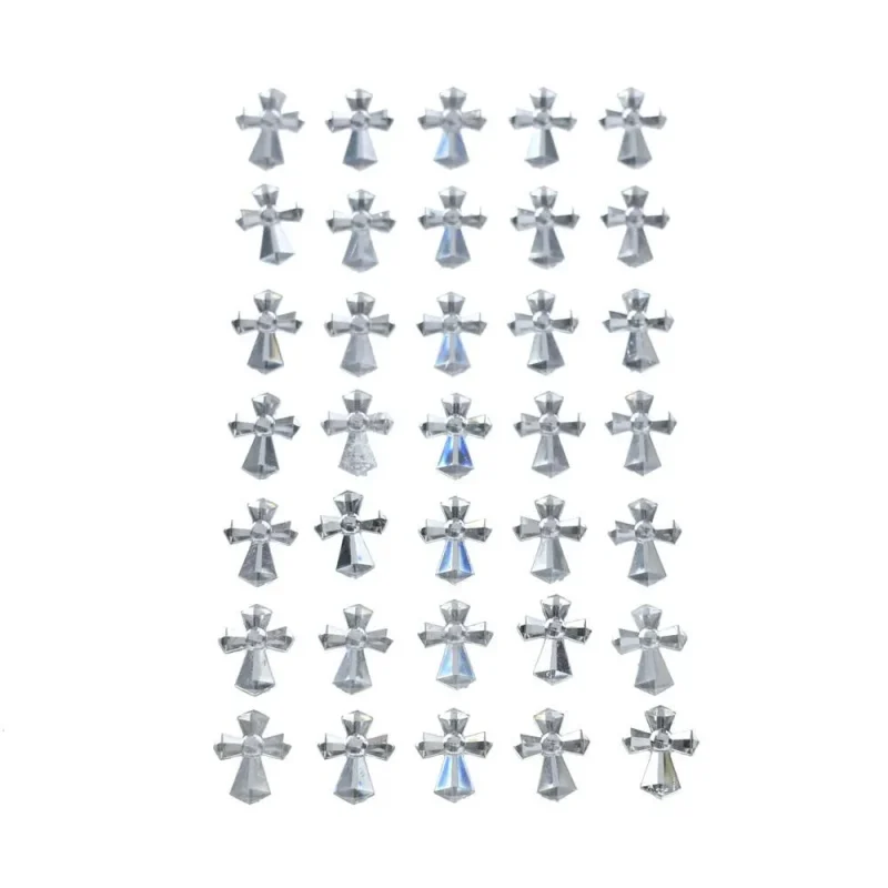 3d rhinestone cross stickers 35 piece set