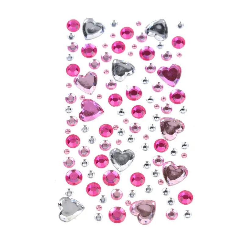 3d rhinestone heart stickers 110 piece set