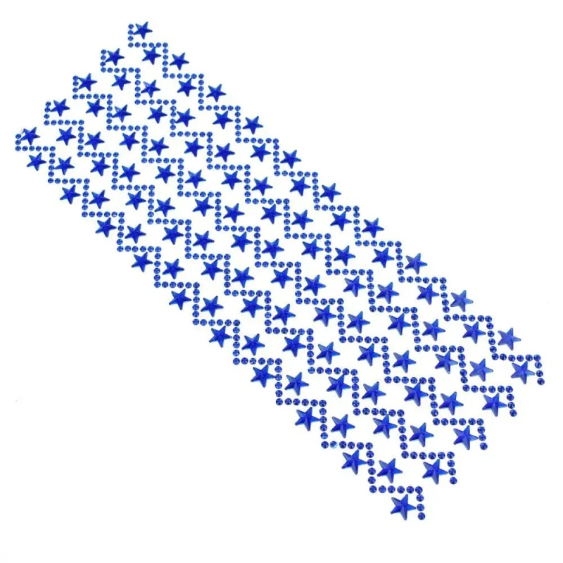 3d rhinestone star stickers royal blue 10 inch 5 pack