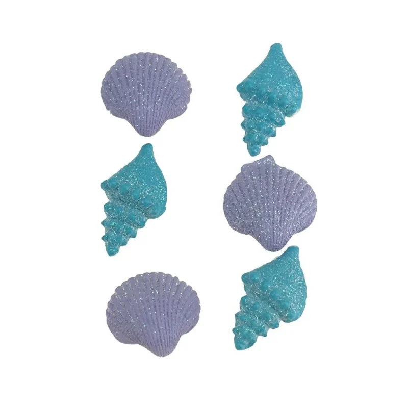 3d self adhesive seashell decor stickers 6 pack