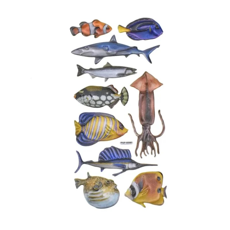 3d shimmer sea life animal stickers 10 pack