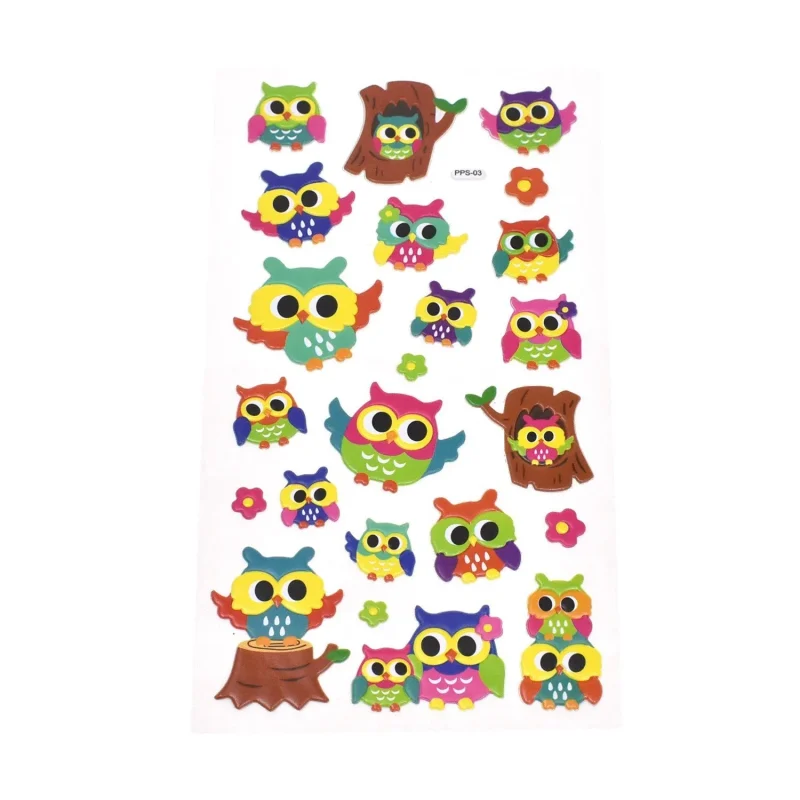 3d tree owl stickers 23 piece set