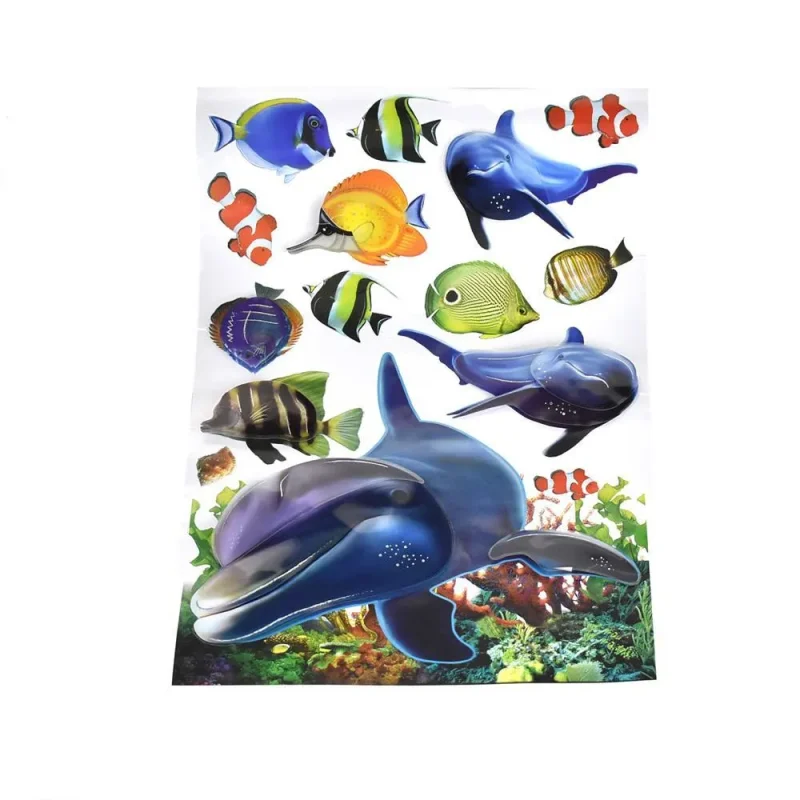 3d undersea animal wall art stickers 14 piece set