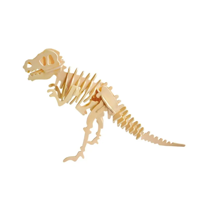 3d wooden t rex puzzle 9 inch diy dinosaur kit natural wood