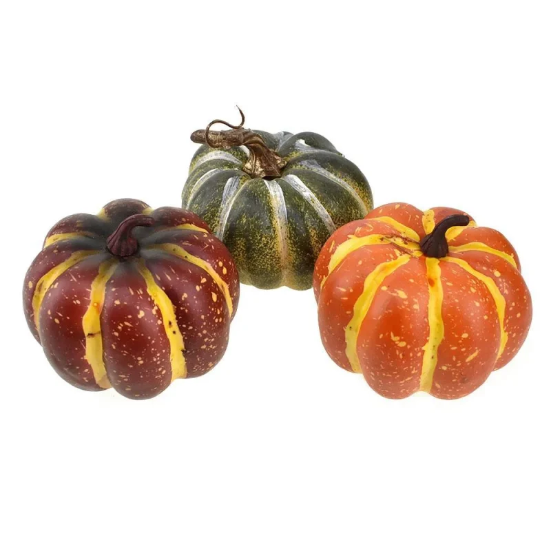 4 inch autumn color pumpkins set of 3