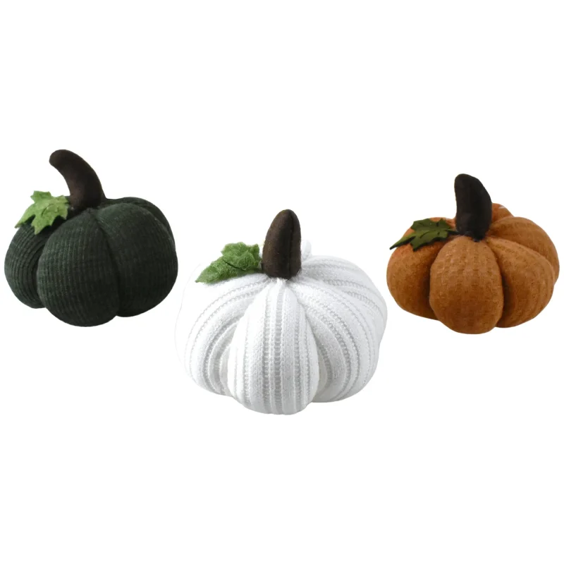 4 inch fabric weighted pumpkin decor