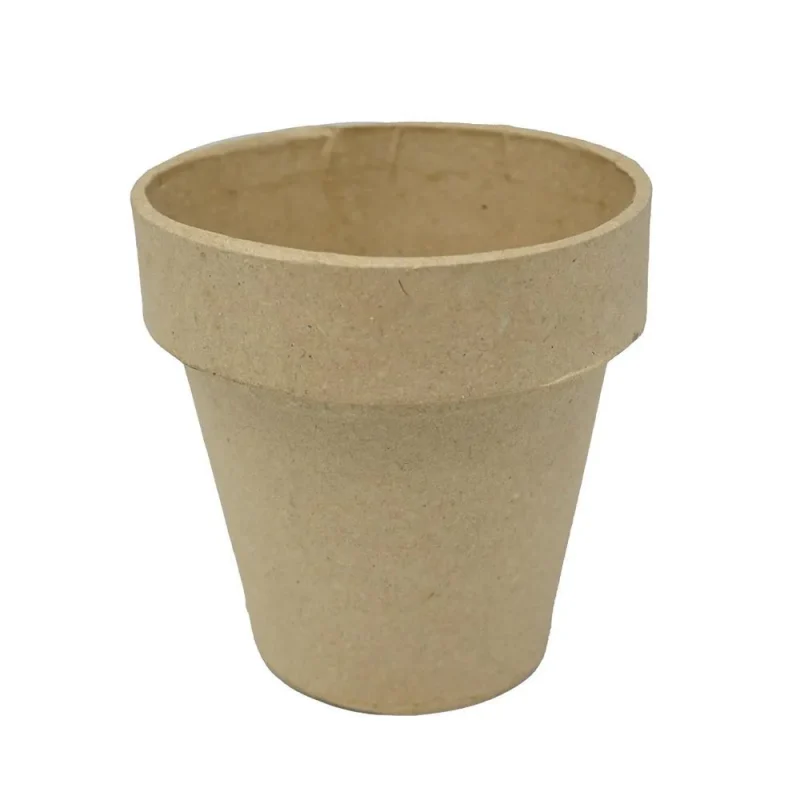 4 inch natural mini paper mache clay pot