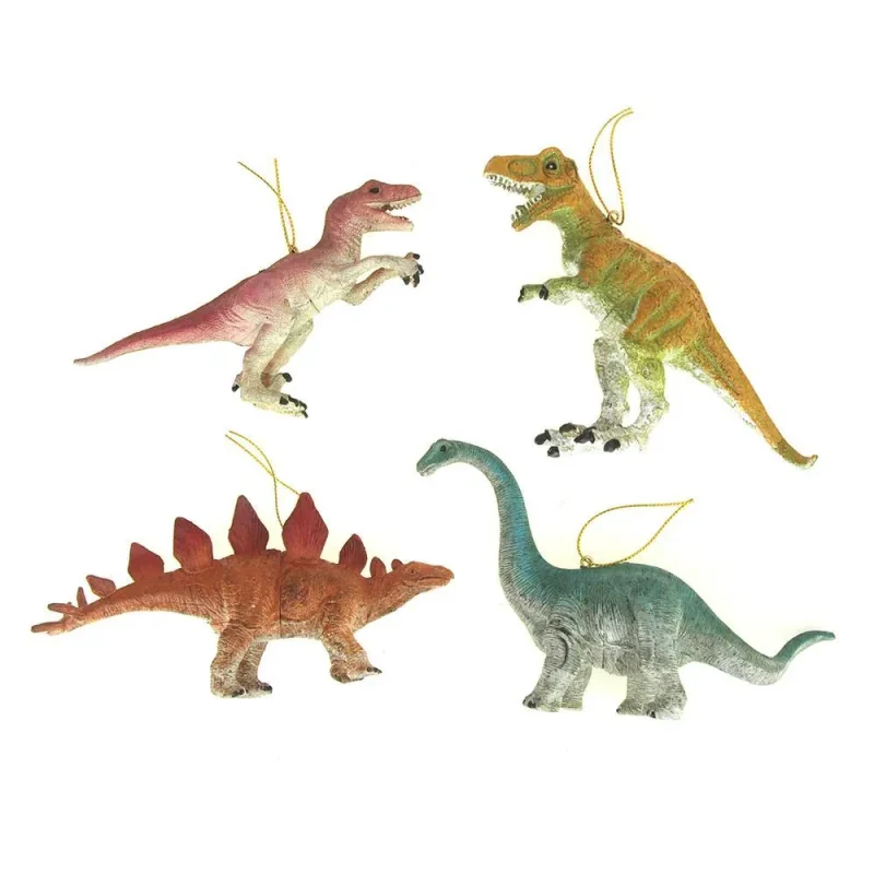 4 inch plastic dinosaur ornaments set of 4