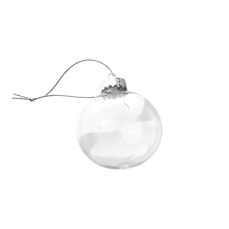 4 inch round fillable plastic christmas ornament