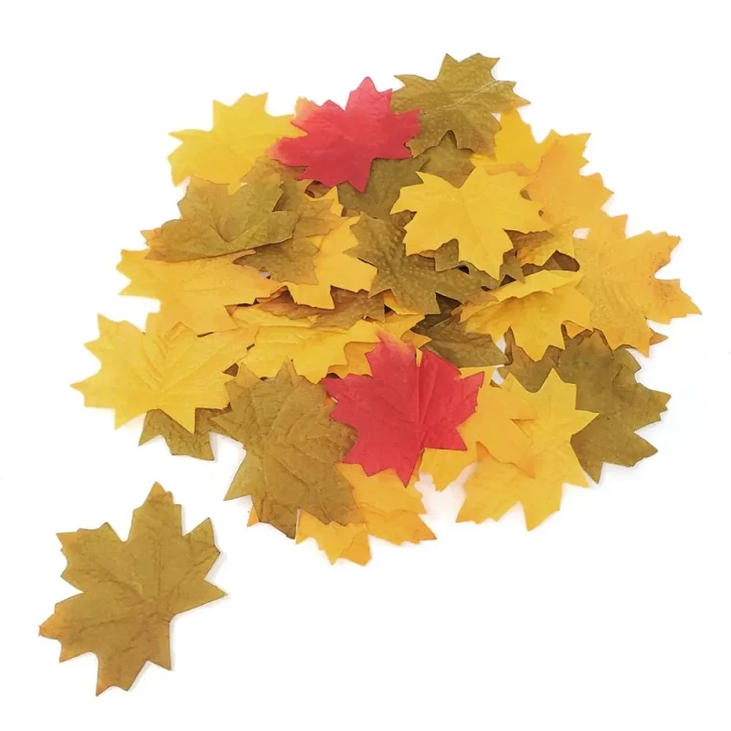 40 piece plastic fall leaves set for autumn decor