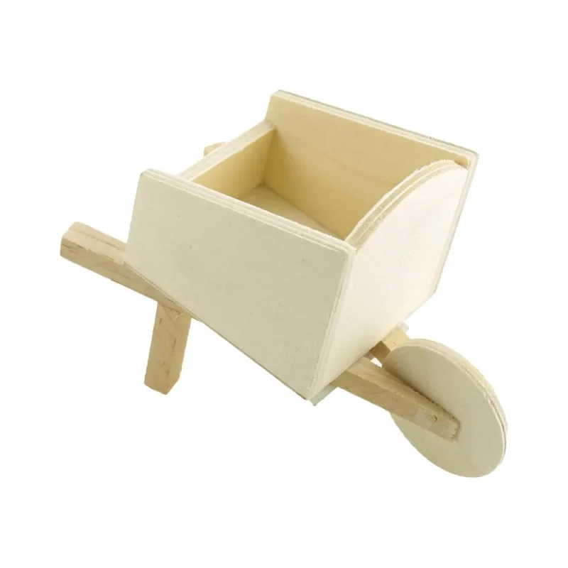 5 inch diy wooden wheelbarrow craft kit natural