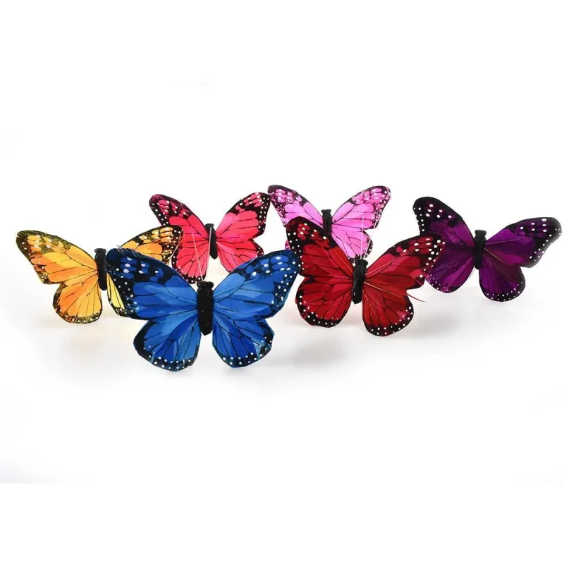 5 inch feather butterfly decor 12 piece set