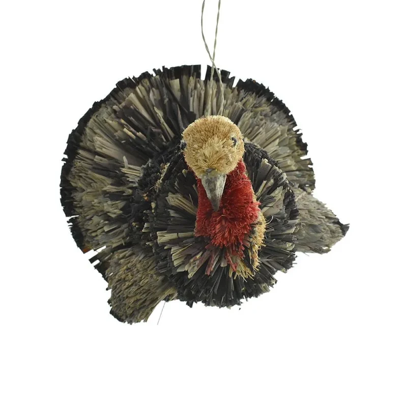 5 inch raffia turkey ornament