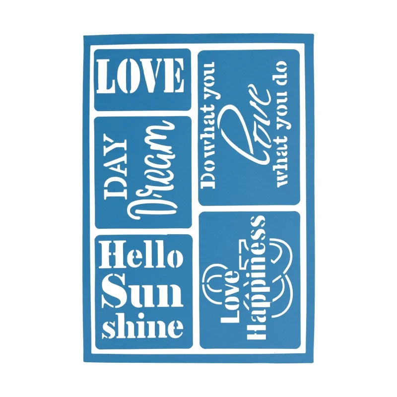 5 piece self adhesive love stencils