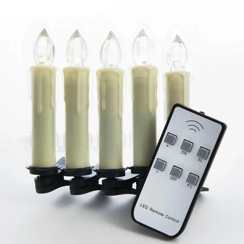 5 piece wireless led pillar candles w remote