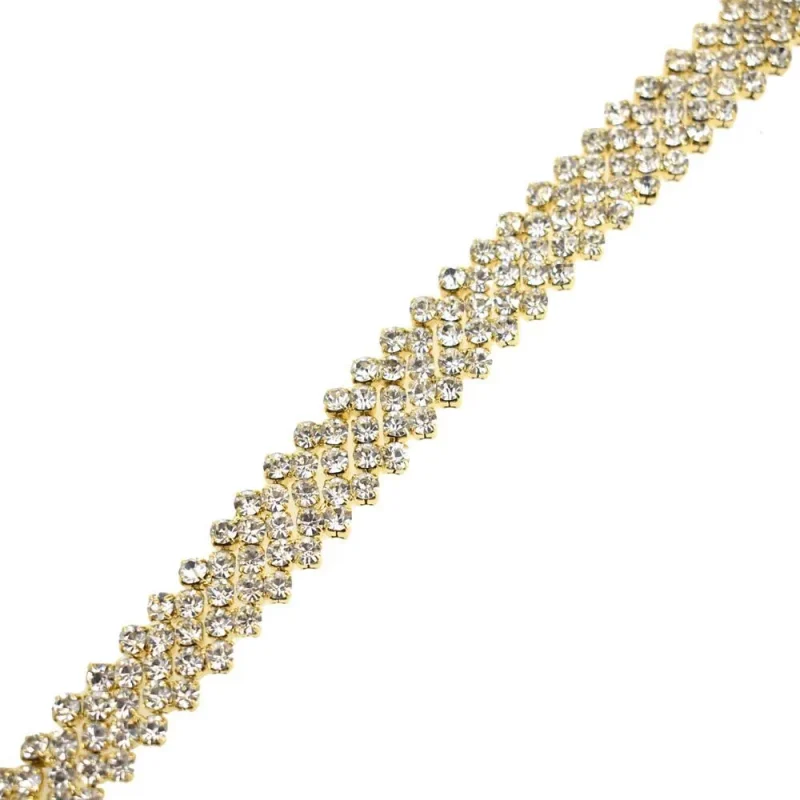 5 row zigzag rhinestone trim 5 8 inch crystal jewel