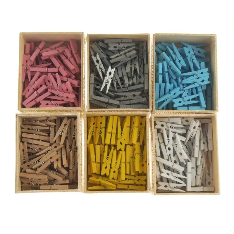 50 pack mini wooden clothespins