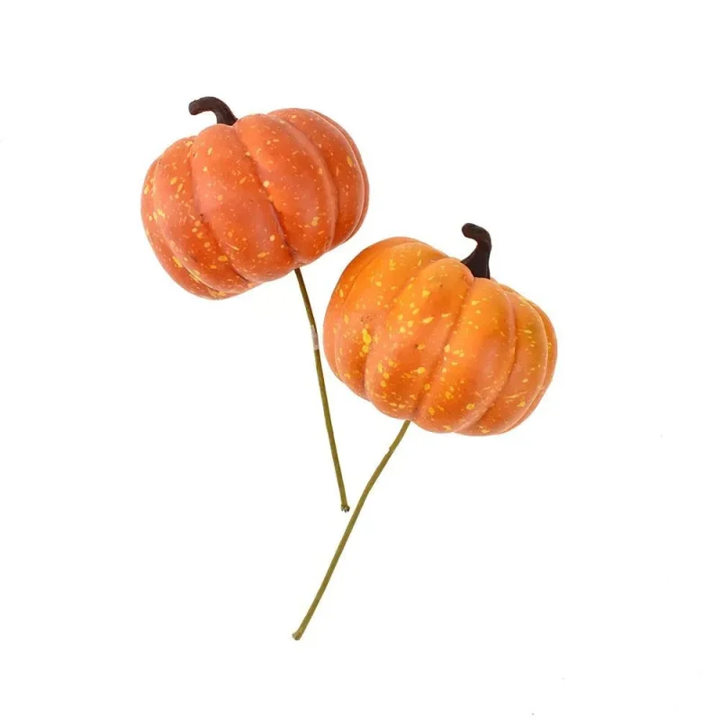 6 inch artificial pumpkin picks set of 2