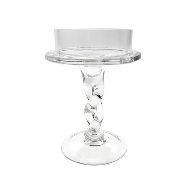 6 inch glass twisted candle stand elegant centerpiece