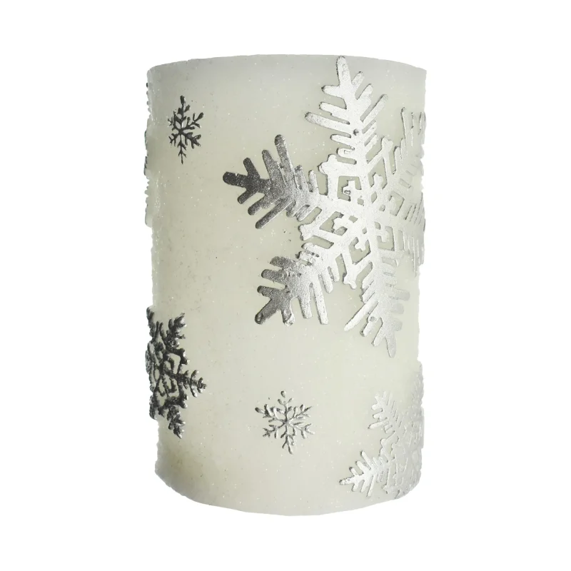 6 inch led snowflake candle decor