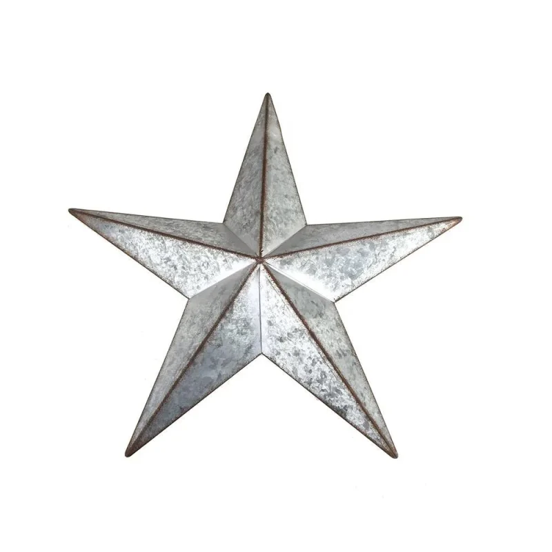 6 inch silver galvanized star christmas decoration