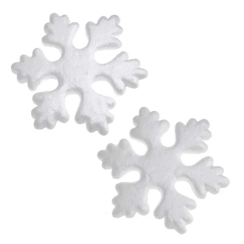 6 inch white snowflake polyfoam diy craft set 2 piece