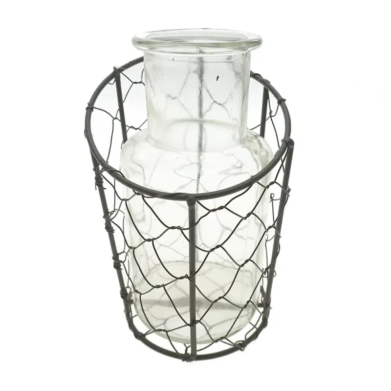 6 inch wired mesh glass vase stand