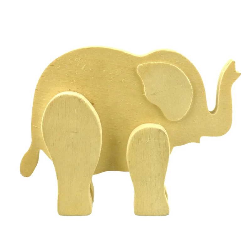 6 inch wooden standing elephant craft