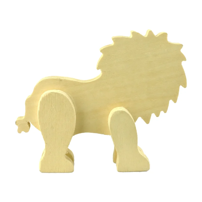 6 inch wooden standing lion craft