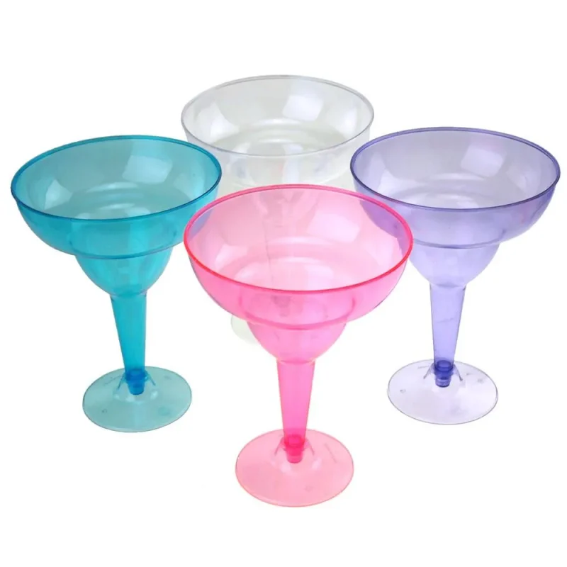 6 piece 6 inch plastic margarita glasses