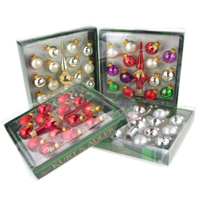 60 piece glass mini ornaments assorted decorative set