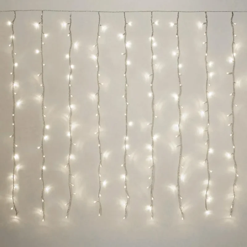 6ft 200 led white multi function curtain lights