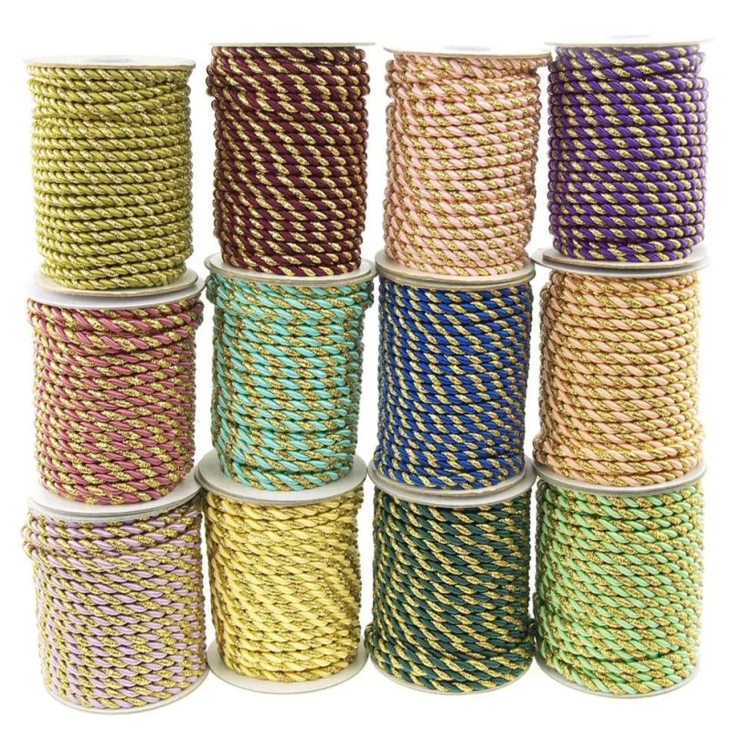 6mm 2 ply twisted gold cord rope 25 yards