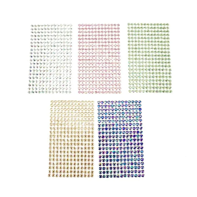 6mm round diamond gem stickers adhesive