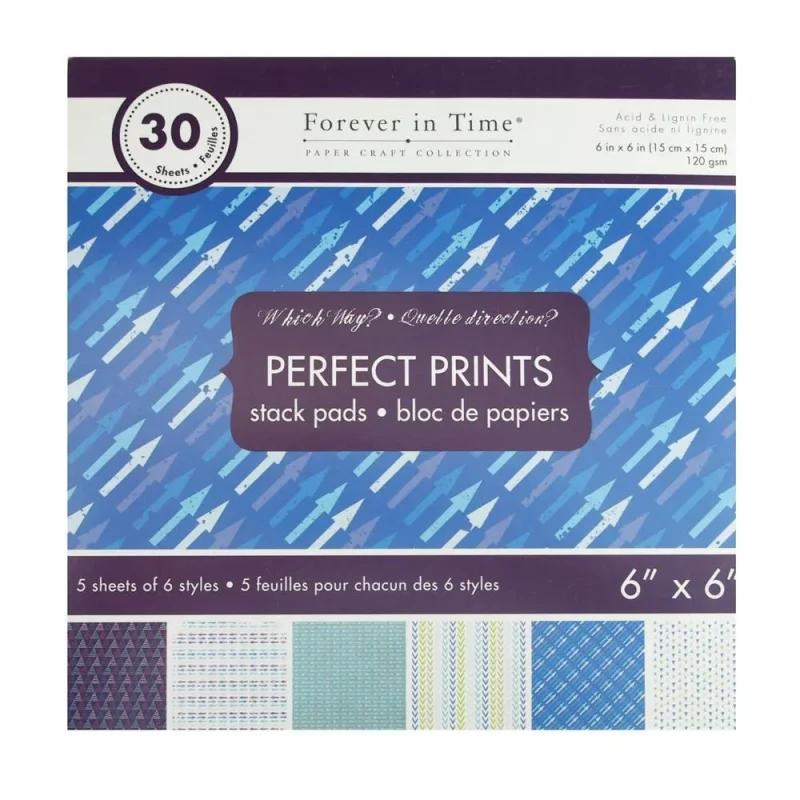 6x6 inch blue which way paper stack pads