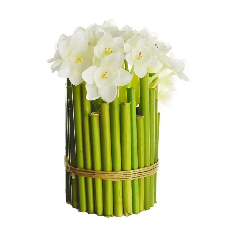 7 inch artificial daffodils in tube planter