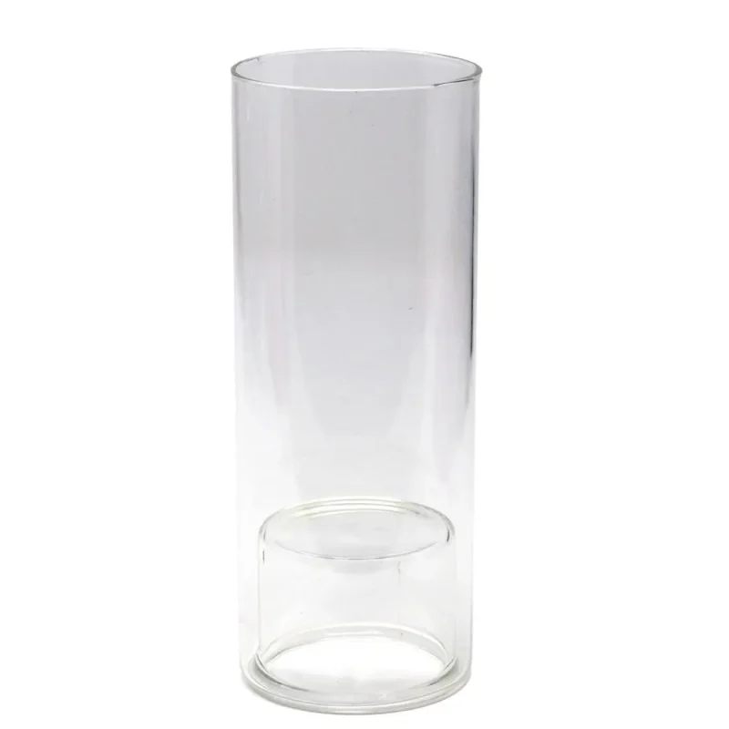 7 inch clear glass taper candle holder