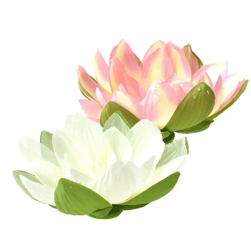 7 inch floating lotus with artificial dew