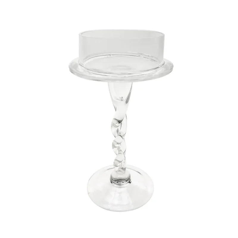 8 inch glass twisted candle holder elegant centerpiece